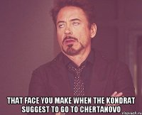  THAT FACE YOU MAKE WHEN THE KONDRAT SUGGEST TO GO TO CHERTANOVO