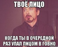 Твоё лицо Когда ты в очередной раз упал лицом в говно