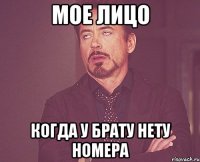 Мое лицо Когда у брату нету номера