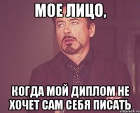 Мое лицо, когда мой диплом не хочет сам себя писать