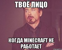 Твоё лицо Когда minecraft не работает