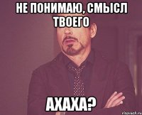 Не понимаю, смысл твоего ахаха?