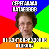 СЕРЕГААААА КАТАЕВВВВ НЕ СДИТ ВК?родоков в школу