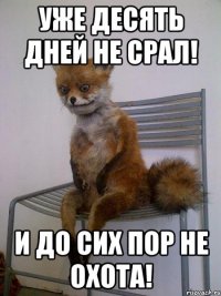 Уже десять дней не срал! и до сих пор не охота!