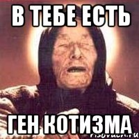 в тебе есть ГЕН КОТИЗМА