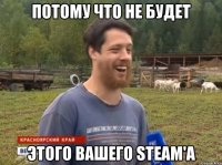 Потому что не будет этого вашего Steam'a