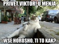 Privet,Viktor! u menja wse horosho, ti to kak?