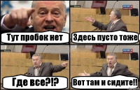 Тут пробок нет Здесь пусто тоже Где все?!? Вот там и сидите!!