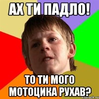 ах ти падло! то ти мого мотоцика рухав?