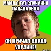 Мама,я тут случайно пацана убил Он кричал Слава Украине!