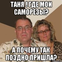 ТАНЯ ! ГДЕ МОИ САМОРЕЗЫ? А ПОЧЕМУ ТАК ПОЗДНО ПРИШЛА?