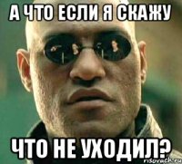 а что если я скажу что не уходил?