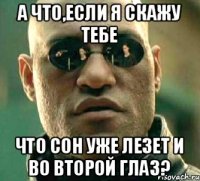 А что,если я скажу тебе что сон уже лезет и во второй глаз?