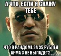 а что, если я скажу тебе что в рандоме за 35 рублей арма 3 не выпадет?