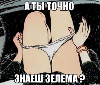 А ты точно знаеш Зелема ?