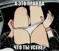 а это правда что ты усеке?