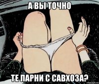 а вы точно те парни с савхоза?