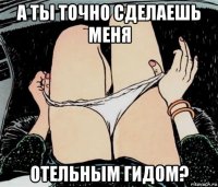 а ты точно сделаешь меня отельным гидом?