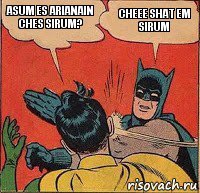 Asum es Arianain ches sirum? Cheee shat em sirum