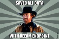 saved all data with veeam endpoint