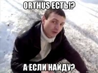 orthus есть!? а если найду?