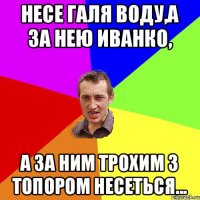 Несе Галя воду,а за нею Иванко, а за ним Трохим з топором несеться...