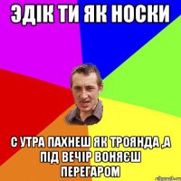 Эдік ти як носки С утра пахнеш як троянда ,а під вечір воняєш перегаром