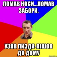 ломав носи...ломав забори. узяв пизди-пішов до дому