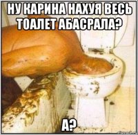 НУ КАРИНА НАХУЯ ВЕСЬ ТОАЛЕТ АБАСРАЛА? А?