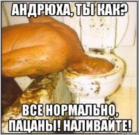 андрюха, ты как? все нормально, пацаны! наливайте!