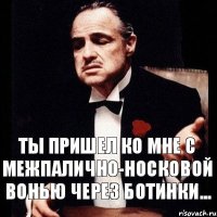 ты пришел ко мне с межпалично-носковой вонью через ботинки...