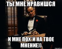 Ты мне нравишся и мне пох*й на твое мнение))