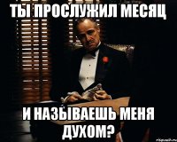 Ты прослужил месяц и называешь меня духом?