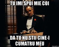 tu imi spui mie coi da tu nu stii cine-i cumatru meu