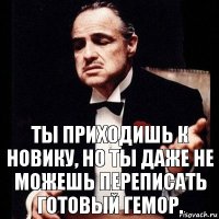 Ты приходишь к Новику, но ты даже не можешь переписать готовый гемор.