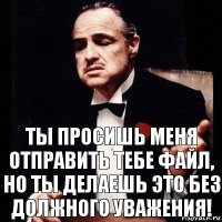 Ты просишь меня отправить тебе файл, но ты делаешь это без должного уважения!