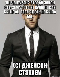 ты че, дурак? второй закон стетхема - это не хуйня! если бы не он, тебя здесь не было бы. (с) джейсон стэтхем