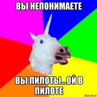 вы непонимаете вы пилоты...ой в пилоте