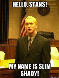 hello, stans! my name is slim shady!