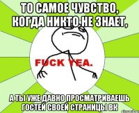 то самое чувство, когда никто не знает, а ты уже давно просматриваешь гостей своей страницы ВК