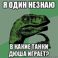 Я один незнаю в какие танки дюша играет?