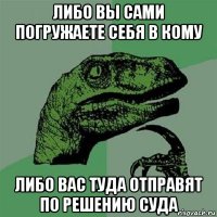 либо вы сами погружаете себя в кому либо вас туда отправят по решению суда