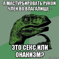 а мастурбировать рукой член во влагалище - это секс или онанизм?