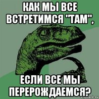 как мы все встретимся "там", если все мы перерождаемся?