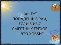 Как тут попадёшь в рай, если 5 из 7 смертных грехов — это хобби?