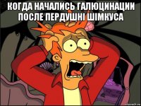 когда начались галюцинации после пердушні шімкуса 