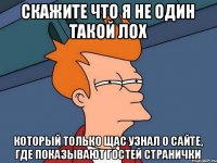 Скажите что я не один такой лох Который только щас узнал о сайте, где показывают гостей странички