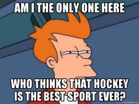 am i the only one here who thinks that hockey is the best sport ever?