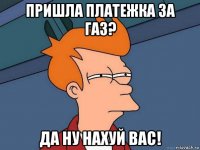 пришла платежка за газ? да ну нахуй вас!