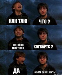 Как так! Что ? Он, он не знает про... Хогвартс ? Да О боги ему не жить!